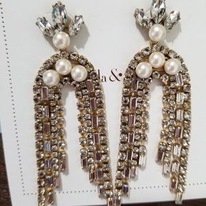 Stella and Dot Crystal Waterfall Earrings - NIB